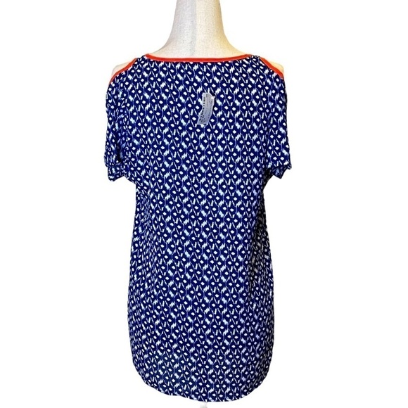 THML‎ Blue White And Orange Jaye Cold Shoulder Top Size S - Picture 3 of 9